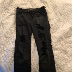 American eagle Black ripped skinny jeans